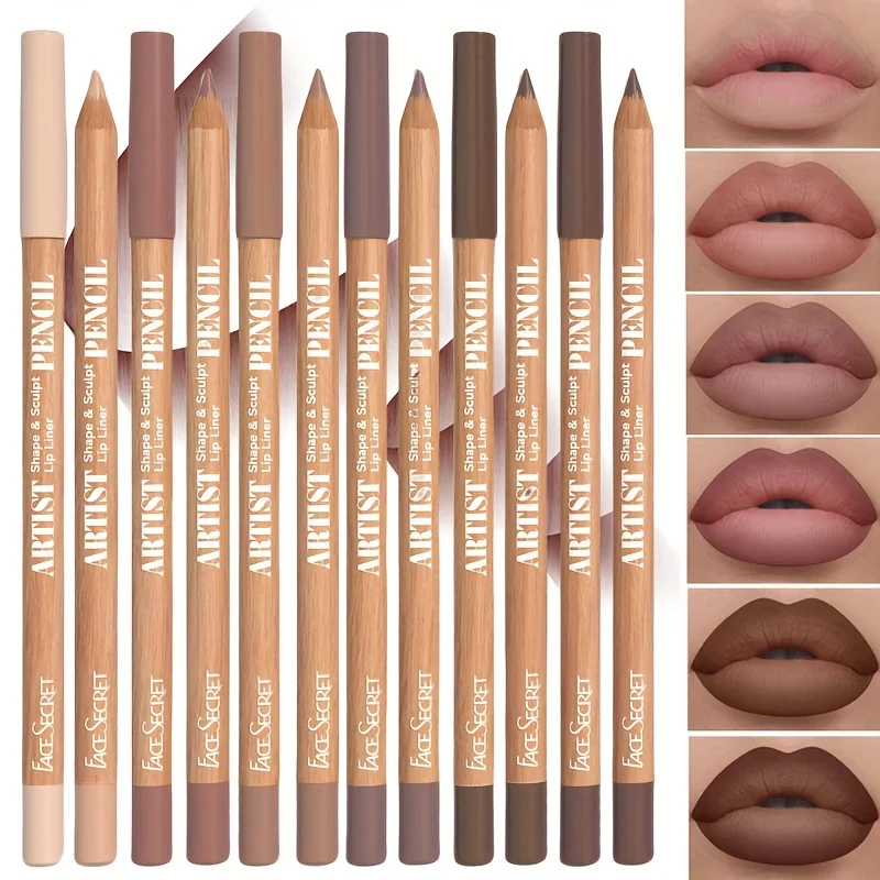 Juego de delineador de labios mate de terciopelo, 6 uds., tonos versátiles de larga duración, maquillaje de labios duradero, lápiz labial de baya, marrón y rosa