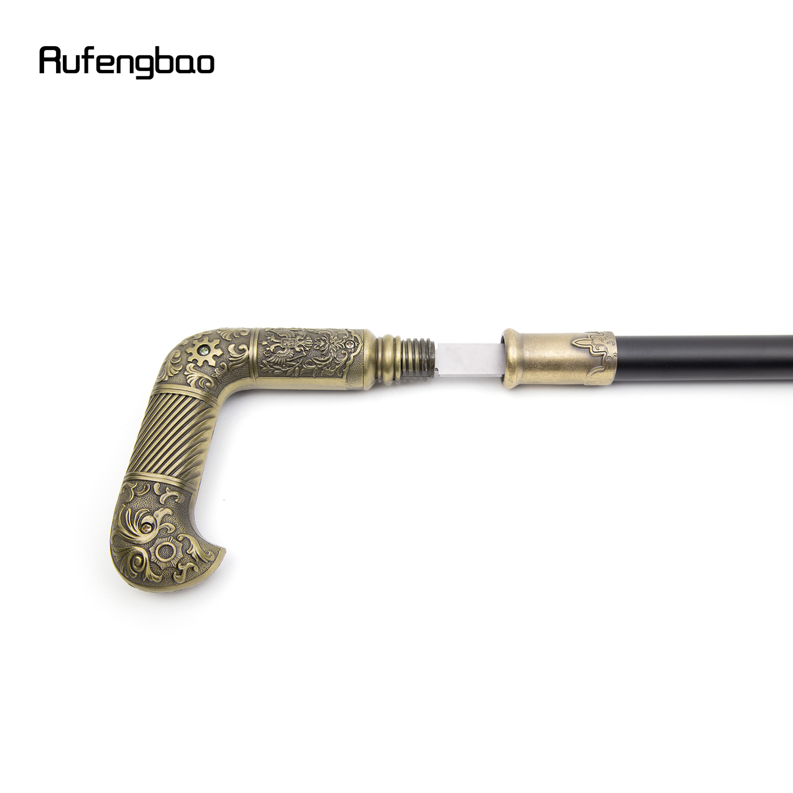 Coppery rússia dupla cabeça águia engrenagem bengala com placa escondida auto defesa moda bengala cosplay crosier vara 90cm