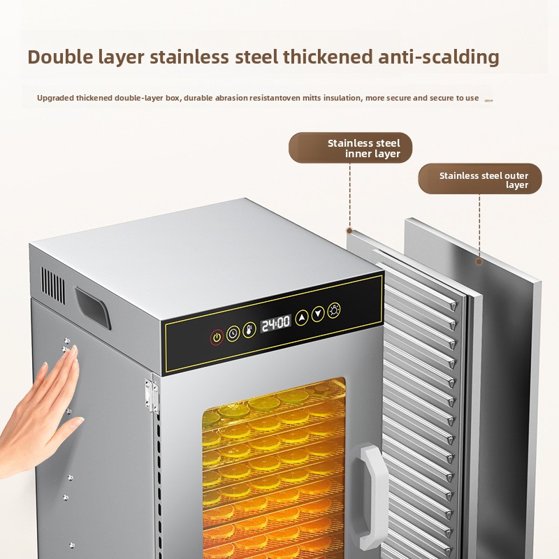 18-уровневый дегидратор пищевых продуктов премиум-класса из нержавеющей стали для коммерческого и домашнего использования, регулируемая энергоэффективная сушка фруктов/мяса/травы