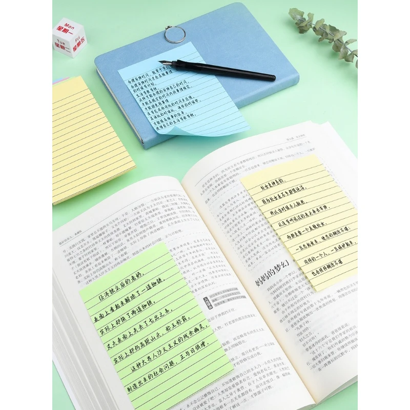 100/200 หน้าแนวนอน Sticky Notes กระดาษโน้ตบุ๊คขนาดใหญ่สํานักงานนักเรียน Sticky Notes Notebook Notes