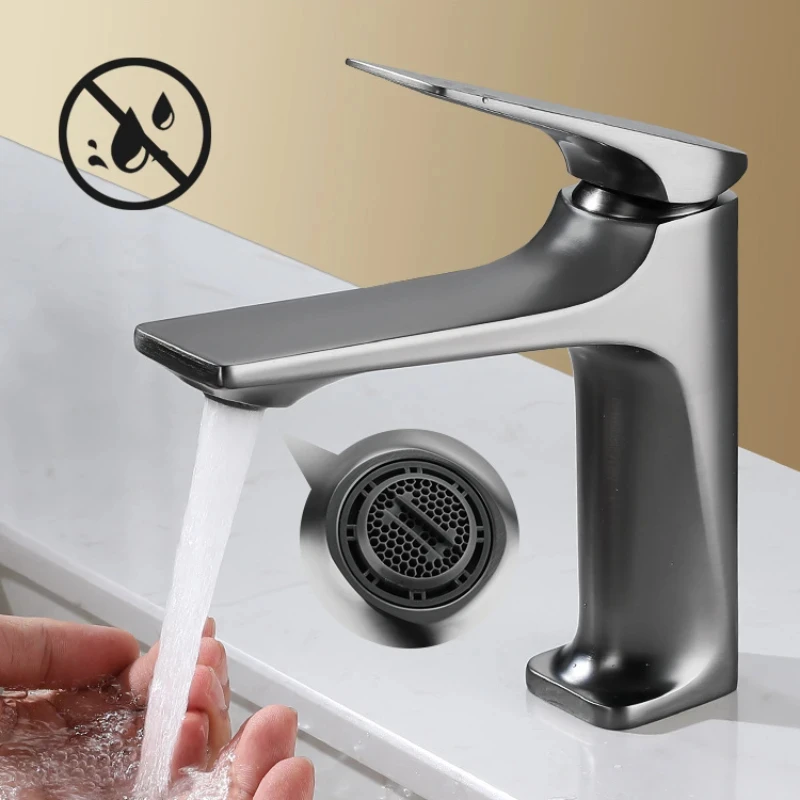 Neue High-End-Bad Wasserhahn heiß und kalt Waschbecken Messing Kern Wasserhahn Anti-Spritz-Waschbecken im Bad Waschbecken Tapware Wasserhahn