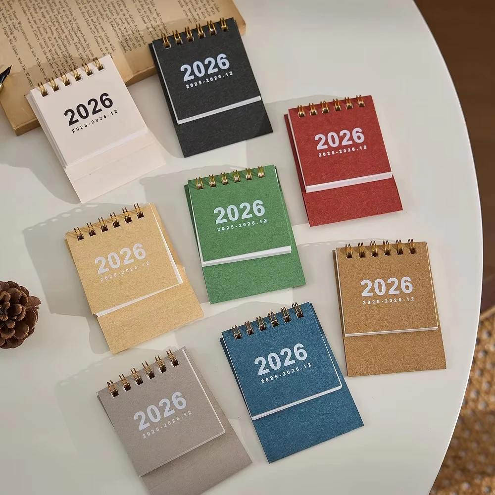 2026 Mini Eenvoudige Kalender Kleine Bureaukalender Creatieve Spoelkalender Planner Desktop Decoratie Kantoorbenodigdheden