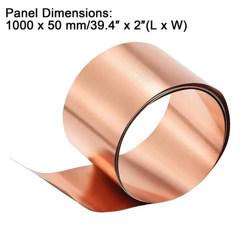 1 pz Rotolo di piastra di rame 0,01-1mm di spessore x7mm-300mm di larghezza Piastra di lamina di rame 99,9% rame puro Cu Foglio di metallo Lunghezza: 100-1000mm