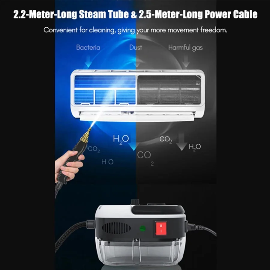 Limpiador a vapor de 1500W, electrodomésticos de 220V, lavadora por chorro de alta temperatura, Campana Extractora para cocina, aire acondicionado, máquina de limpieza de coche