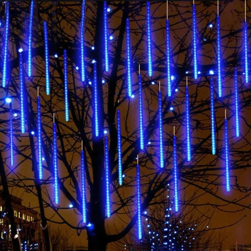 Wtyczka EU/US Meteor Shower String Lights do dekoracji choinki ślubnej w ogrodzie ulicznym Navidad Zewnętrzne oświetlenie świąteczne LED
