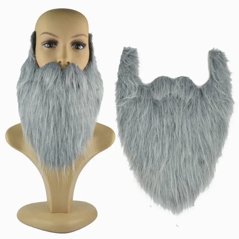 Barba finta in maschera fai-da-te da 1 pezzo: lanugine lunghe, baffi, oggetti di scena per feste di Natale