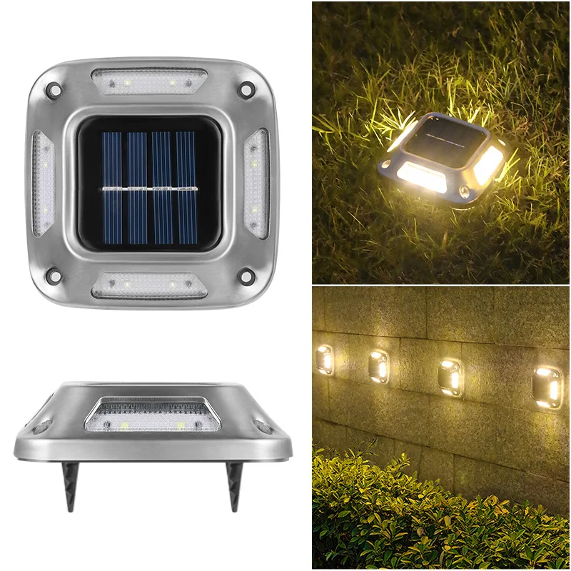 1 Uds 8 LED luz Solar de tierra luz Solar impermeable luz cálida lámpara Solar de jardín patio al aire libre entrada luz marcadora