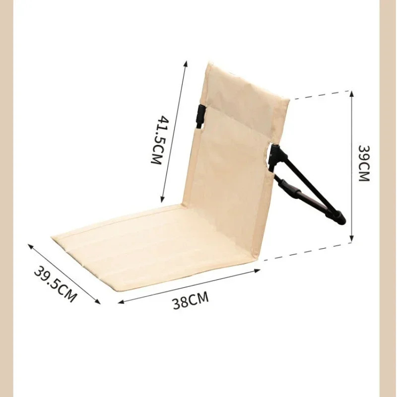 Foldable Camping Chair Outdoor Garden Park Single Lazy Chair with Backrest Cushion Picnic Camping Foldable Backrest Chair Beach