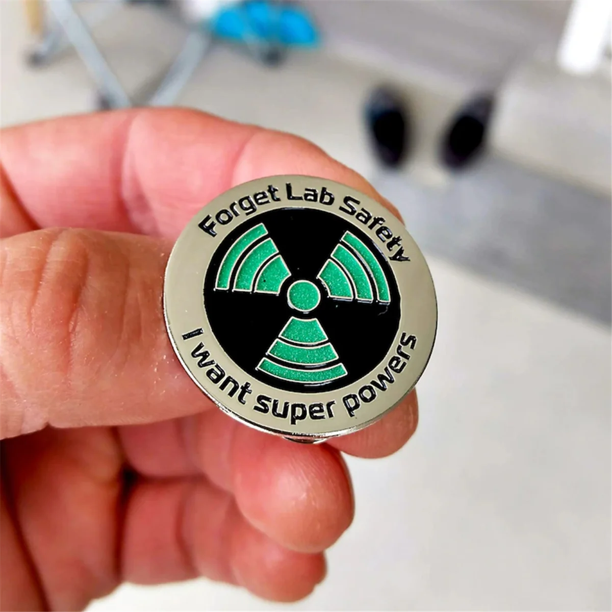 Science Enamel Pin - Glow in the Dark - Forget Lab Safety I Want Super Powers Lapel Pin Hat Pin - Funny Pin