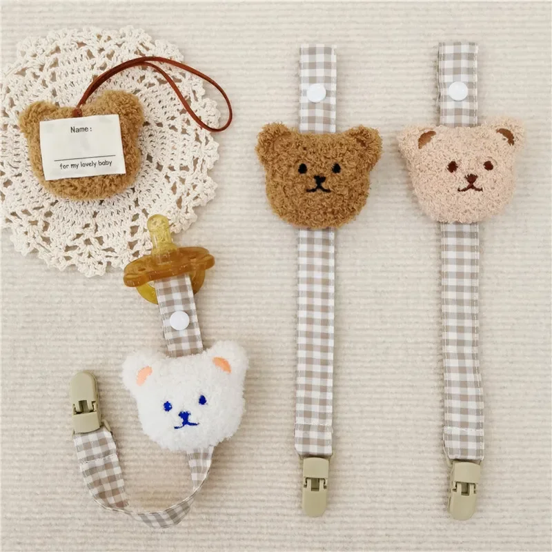 Baby Schnuller Clip Kette niedlichen Cartoon Bär Schnuller Schnuller Seil Clips Säugling Fütterung sgurt Nippel halter Babys Zubehör