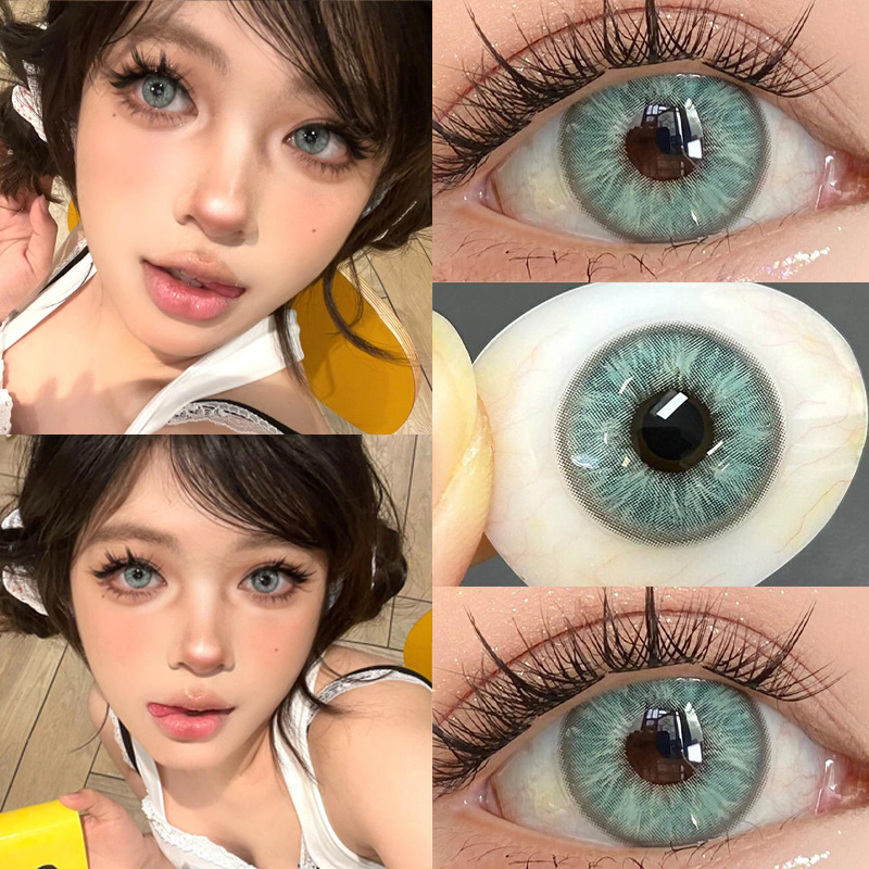 YIMEIXI 2 uds lentes de contacto de colores coreanos con miopía cosméticos suaves de colores naturales azul hermosa pupila nuevo envío rápido
