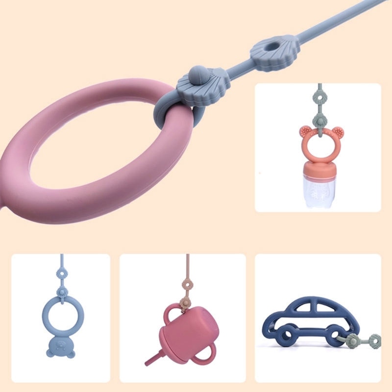 M76C Dây đeo an toàn Xe đẩy & Ghế giữ đồ chơi Dây silicone núm vú giả cho đồ chơi
