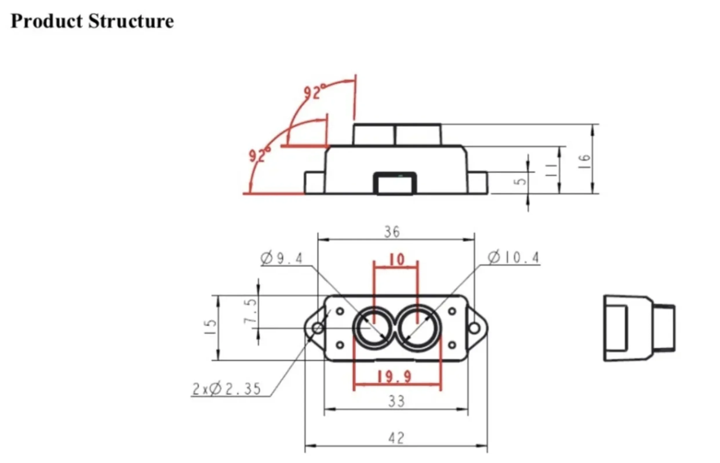 Benewake tfmini-s/tfmini PLUS เซ็นเซอร์ค้นหาระยะทาง LIDAR I2C โมดูลช่วงไมโครจุดเดียวสำหรับ Arduino pixhawk