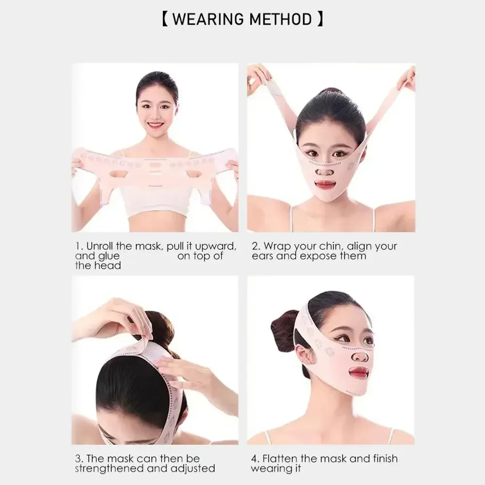 CNK vendaje facial en V transpirable, vendaje facial antiarrugas, banda para levantar mejillas, mascarilla fina para reducir el doble barbilla, moldeador de línea en V