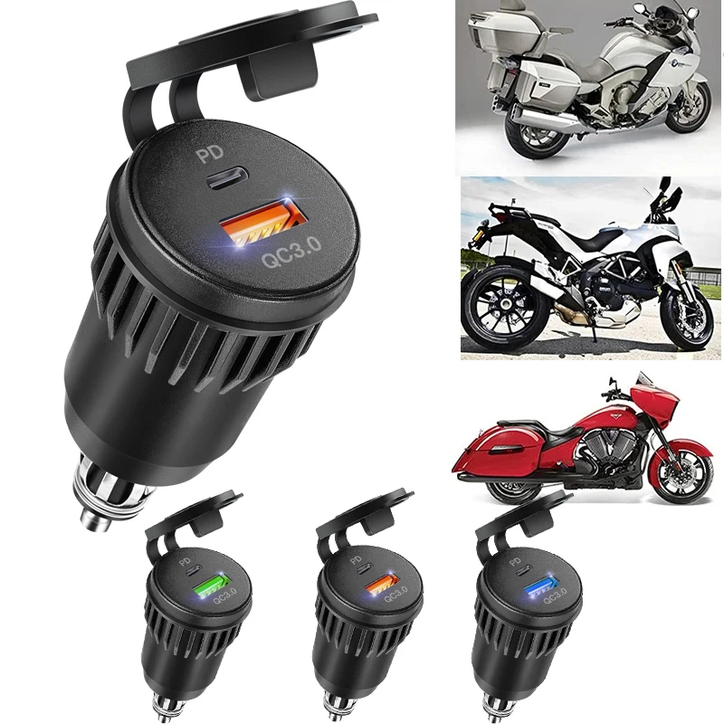 Enchufe USB de carga rápida 3,0 para motocicleta marina, cargador usb automotriz de 12v para BMW R1250GS G650GS F800 GS GT R1200