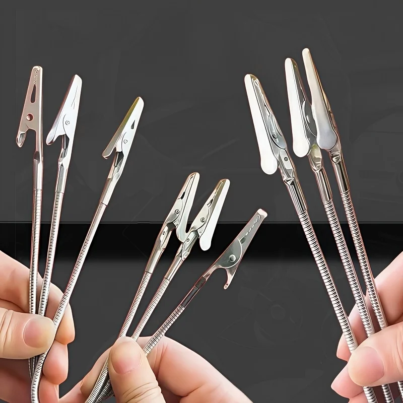 Suporte de clipe de crocodilo de duas cabeças multiuso resistente - braçadeira dupla com design dobrável, compatível com bobinas de mosquito