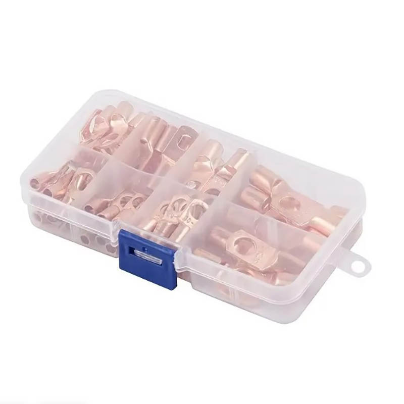 60pcs 와이어 러그 커넥터 링 SC6-25 구리 커넥터 베어 케이블 전기 압착 단자 커넥터 키트