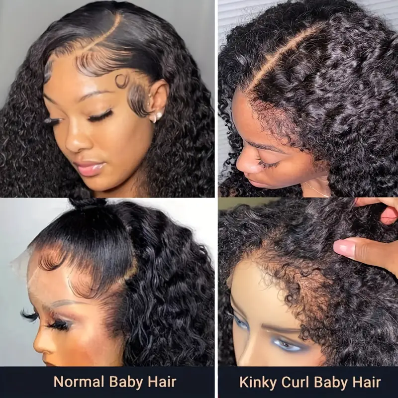 220% Kinky Curly Edgeวิกผมสั้นBob PixieตัดCurly 13X4 ลูกไม้ด้านหน้าวิกผมวิกผมผมมนุษย์ก่อนPluckedผมเด็กปิดลูกไม้วิกผม