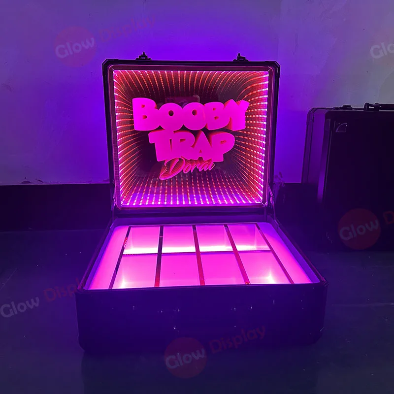 Custom Lockable LED Money Box Lighted Dollar Carrier Locking Display Case Wine Bottles Briefcase Champagne Suitcase Presenter