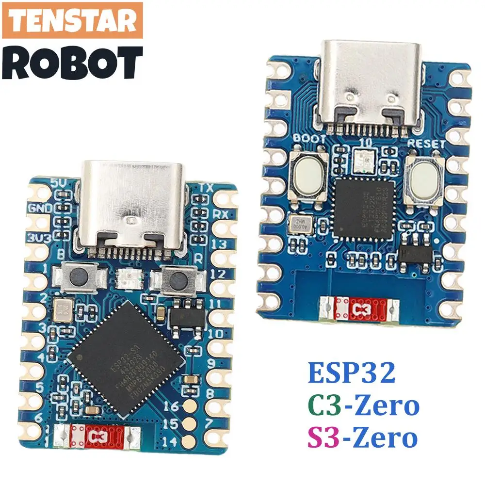 TENSTAR ESP32-S3-Zero ESP32-C3-Zero Mini placa de desarrollo WiFi Bluetooth tamaño ultrapequeño ESP32-S3-FH4R2 C3 Supermini