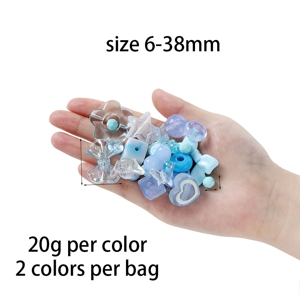 40g 2 สไตล์ผสมดอกไม้หัวใจ AB สีโทรศัพท์โซ่ลูกปัดสร้อยคอต่างหูลูกปัดหลายสไตล์ลูกปัดสําหรับเครื่องประดับทําผล
