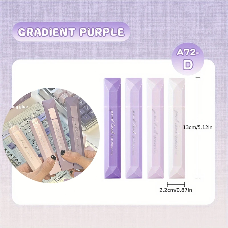 4pcs large-capacity double-sided dispensing pens, seamless adhesive, suitable for scrapbooks and DIY office stationery