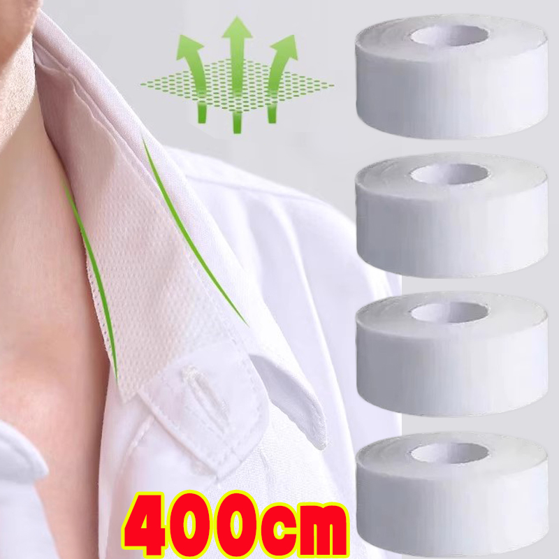 5 Rolls Hoed Kraag Anti-Vuile Vuil Protector Bevestiging Sticker Zelfklevende Wegwerp Tape Gerold Zweetabsorberende Tape