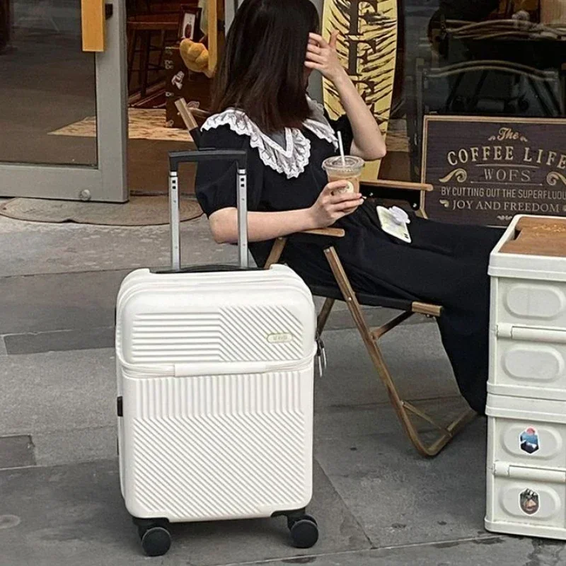 Multifunktions-Rollgepäckkoffer, tragbare Reisetaschen mit Reißverschluss, Reisekoffer auf Rädern, Handgepäck mit Frontöffnung