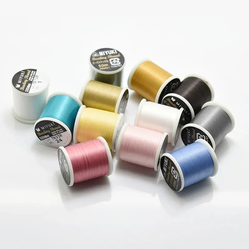 55 Yard Japan Miyuki Thread 100% Nylon Beading Thread 330 DTEX 0.225mm Wire Elastic Cord Beading Thread for Bracelets DIY