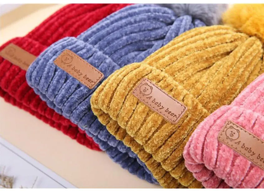 Bambino Inverno Beanie Cappello Sciarpa e Guanti 3 Pezzi Set Bambini Ragazzi Ragazze Lavorato a Maglia Pom Pom Cap Sciarpe 2024 Bambini Infantile Vestito Caldo Set