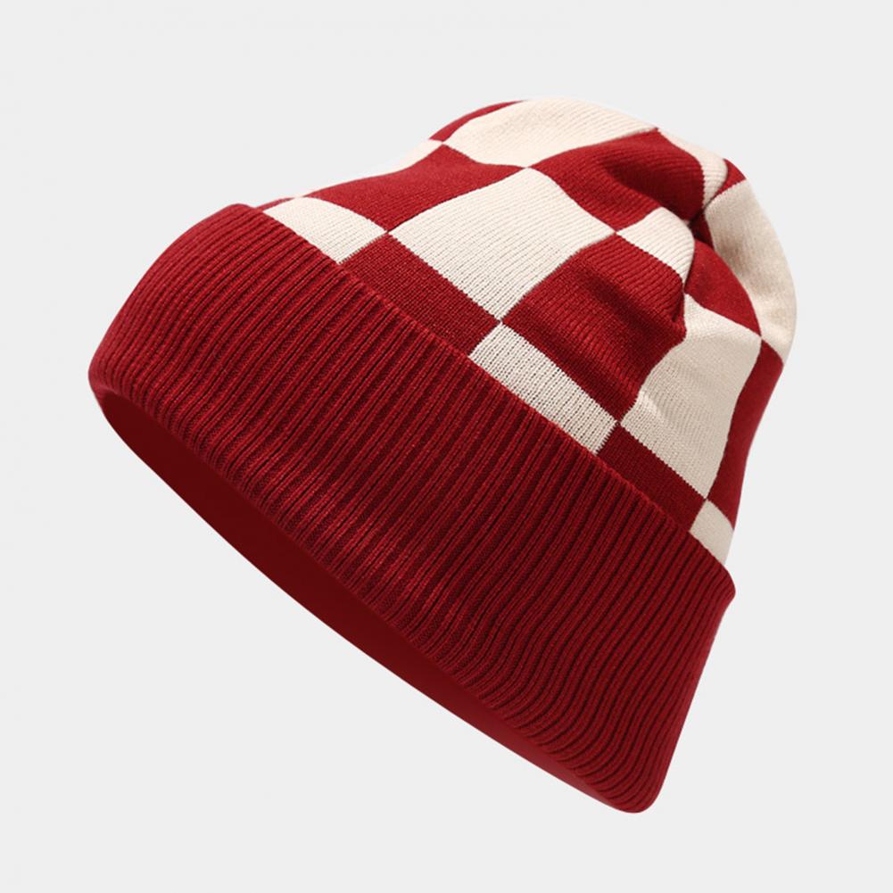 Plaid Muster Winter mütze Plaid Stil Winter mütze Winter Mütze Schal Handschuhe Set Check Print Kuppel Hut Touchscreen für den Außenbereich