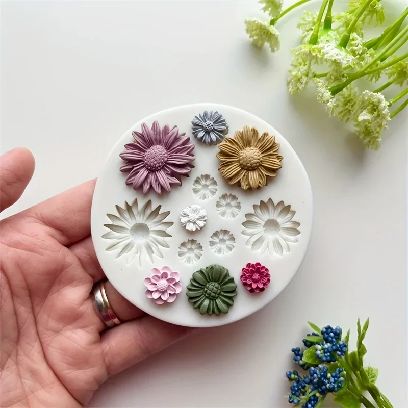 Molde de silicona para flores, molde de fundición para ramo, decoración artesanal, vela de resina de azúcar y Chocolate, herramientas artesanales, 1 ud.