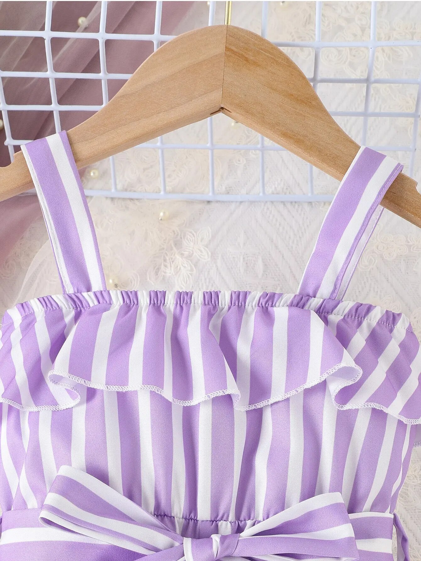 Estate neonata nuovo stile straniero cintura dolce e carina strisce viola comodo e traspirante stile vacanza al mare