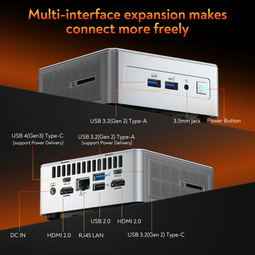 Geekom ae8 ai mini pc, amd ryzen 7 8845hs 8 kerne max 5,1 ghz, 32gb ddr5 5600mhz ram 512gb ssd, wifi 6e bluetooth 5.2, 3 * usb 3,2
