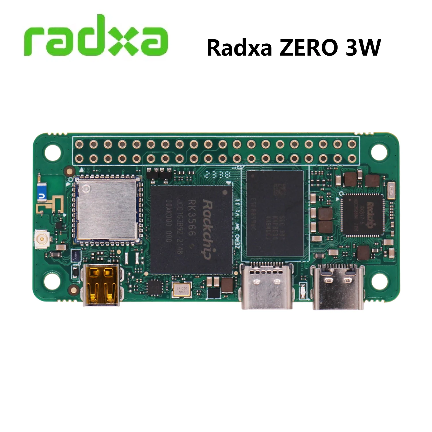 Плата разработки Radxa ZERO 3W Четырехъядерный кронштейн ®   Кортекс ™ -A55 RK3566 Чип DDR4