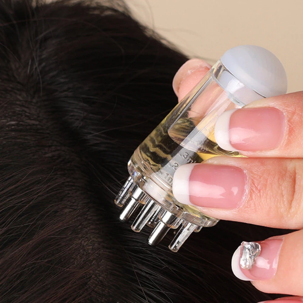 Scalp Applicator Hair Regrowth & Styling Solution Guide Comb Hexagon Head Oil Roller Ball Massage Comb Massage Relaxation Tools