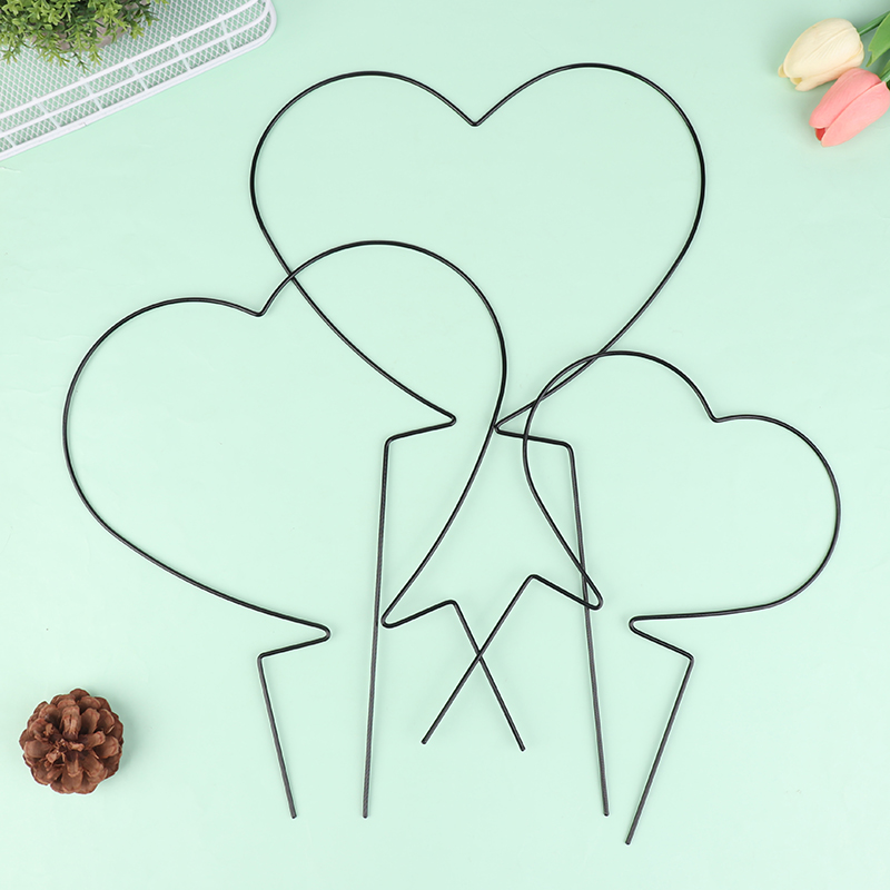 2Pcs Garten Anlage Unterstützung Stake Stehen Runde Reben Klettern Rack Ironheart-Förmigen Blume Anlage Spalier Unterstützung Rahmen Garten decor