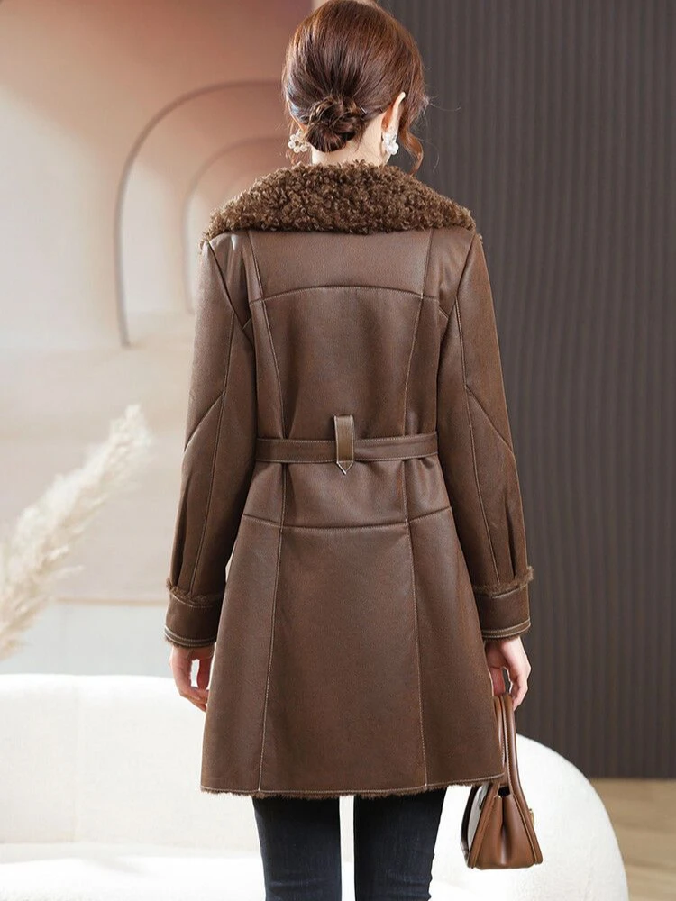 Neue Outwear Herbst Winter Parkas Medium Stil Pelz Einem Mantel in Mode Warme Jacke Nachahmung Fuchs Pelz Atmosphäre Frauen Mantel