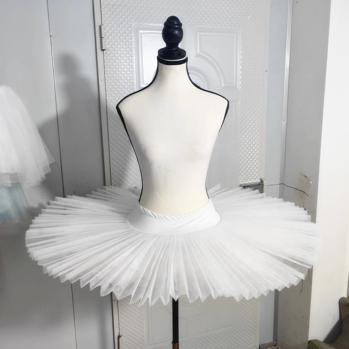 Saia tutus de balé profissional para adultos e crianças, malha rígida, panqueca, dança do ventre, meninas, prática de crianças, lago dos cisnes branco
