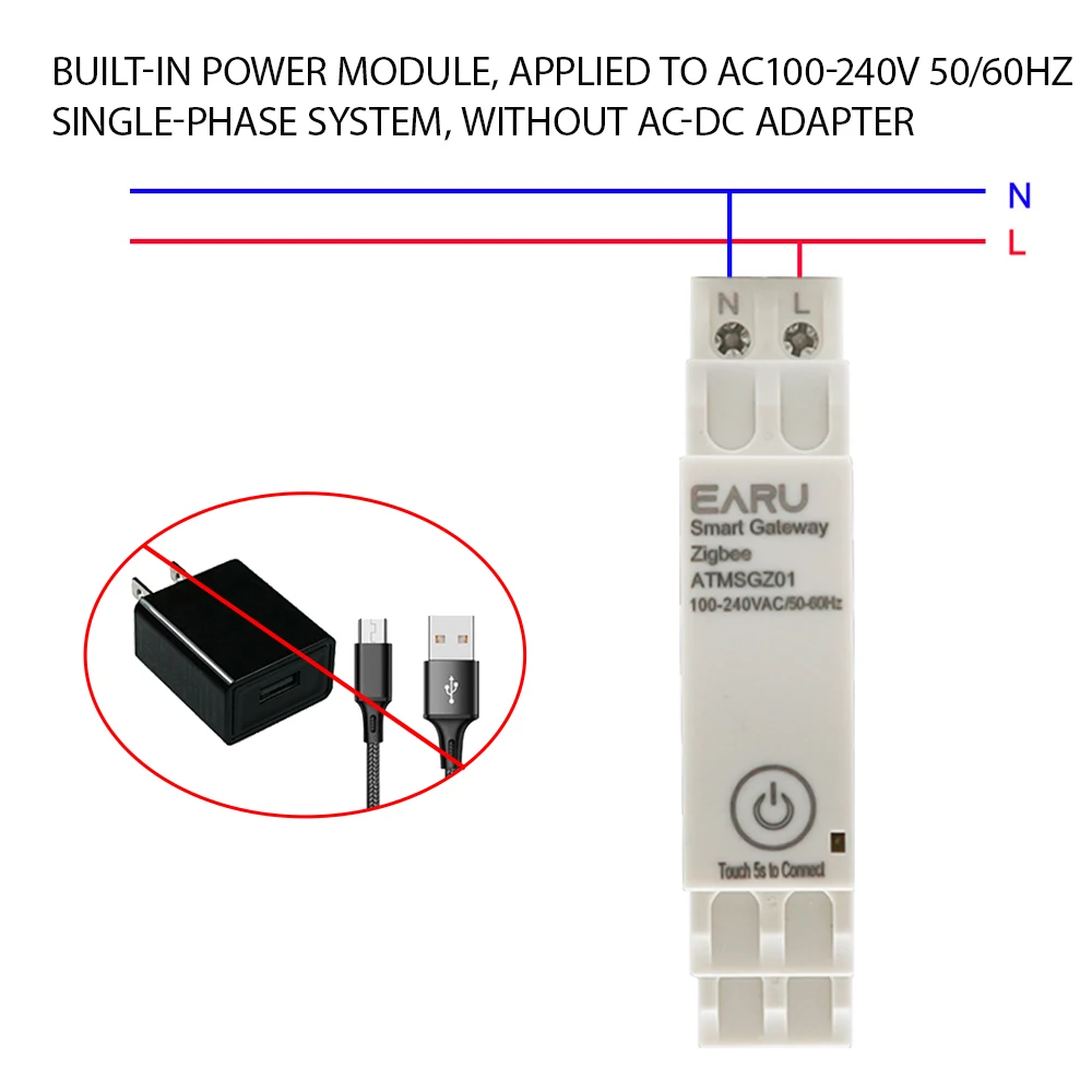 Tuya drahtlose zigbee brücke smart home ac100 ~ 240v 50/60hz din-rail zigbee gateway hub fernbedienung für alexa google home