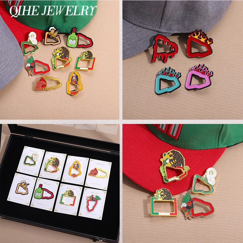 Set di pennarelli per cappelli da golf messicani retrò Spille Berretto da baseball creativo Accessori in metallo Zaino Cappello Spilla Distintivo Regali di gioielli per feste