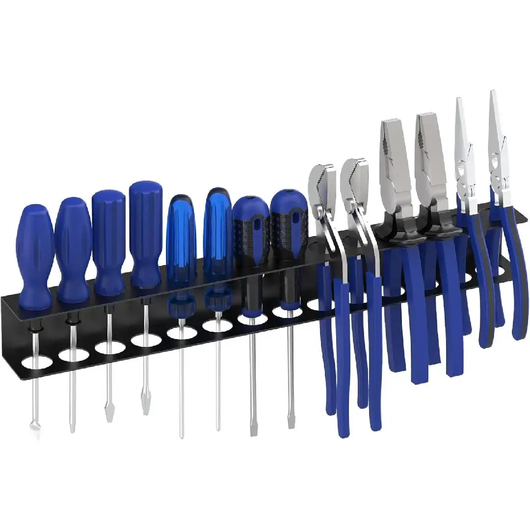 Herramienta organizadora de destornilladores, almacenamiento de herramientas de Hardware de 14 orificios montado en la pared para destornillador hexagonal cruzado, soporte de Base de almacenamiento de herramientas RC