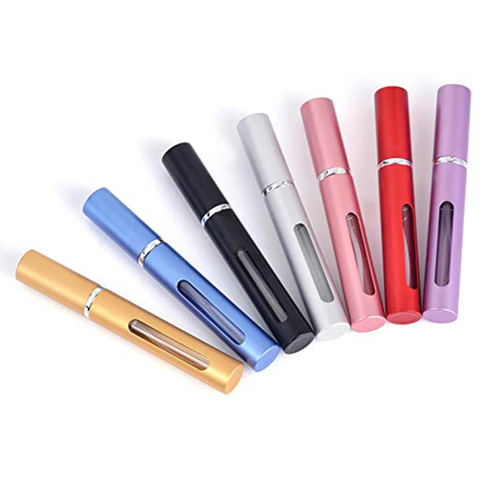 1 pçs 104mm * 15mm 5ml garrafa de perfume recarregável tamanho viagem portátil ultra fino spray garrafa atomizador vazio garrafa recarregável 5ml