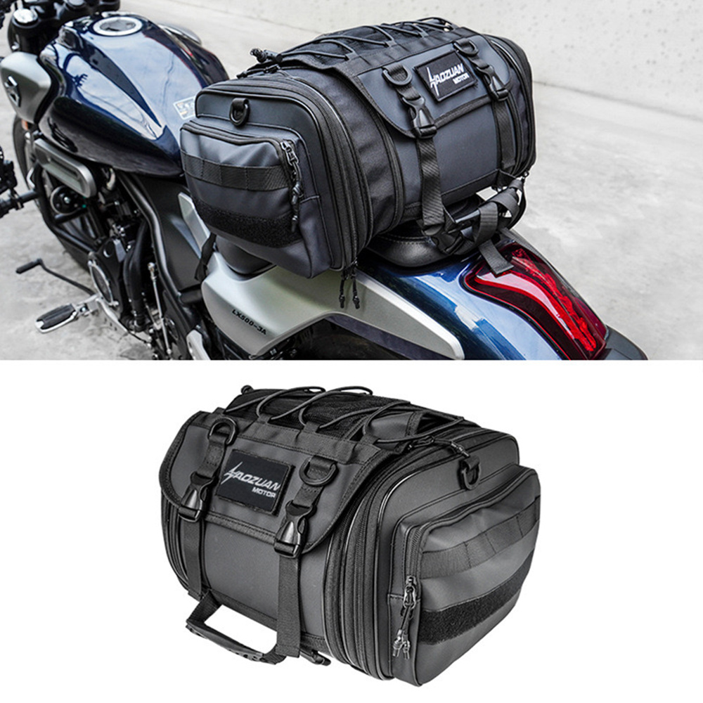 Motorcycle Tail Bag Waterproof 40L-60L Expandable Back Seat Saddle Bag Luggage Pannier Motorcycle Accessories Rider Backpack