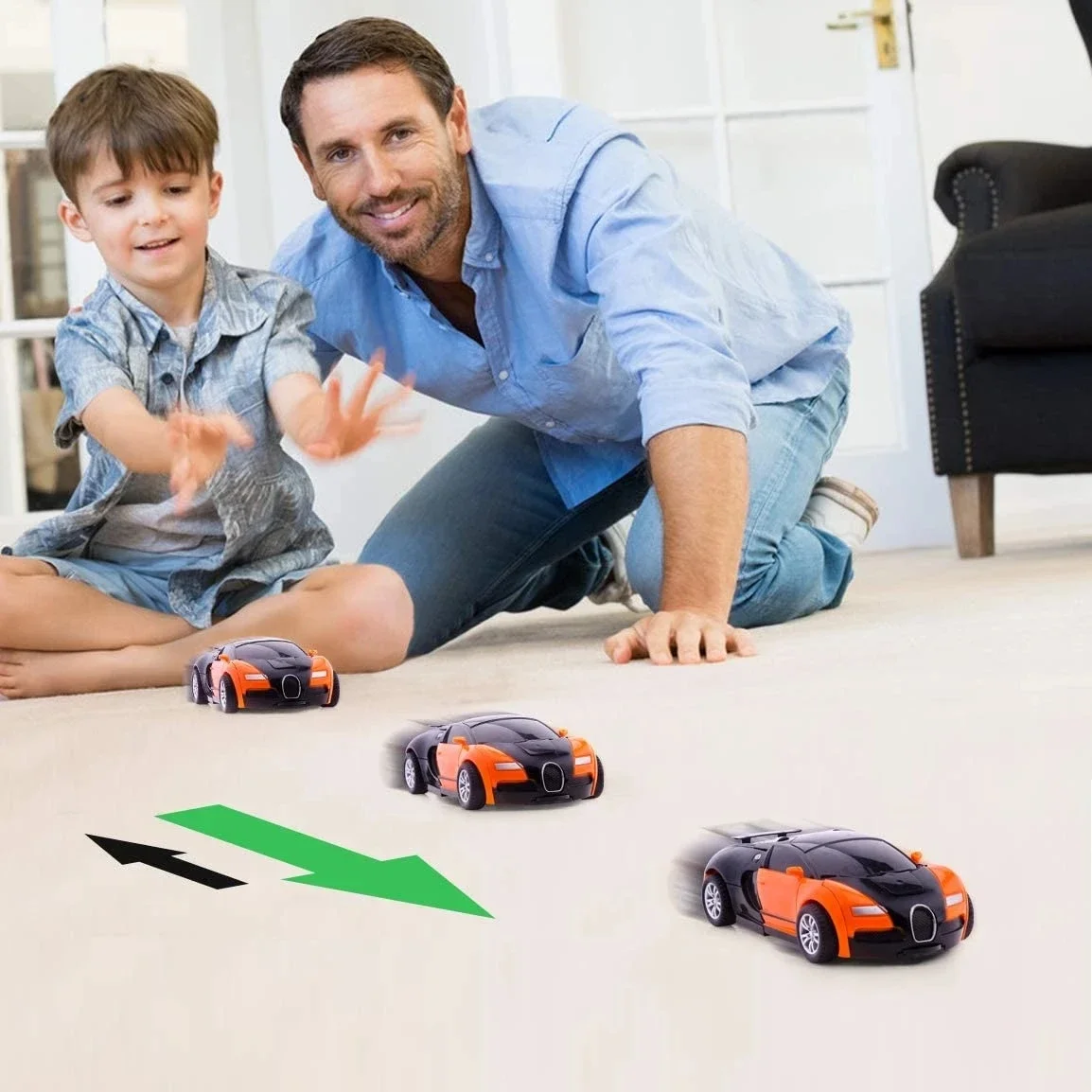 Onekey Robô de deformação automática de colisão, presente para menino, carro de brinquedo de forma dupla, pai, filho, modelo interativo