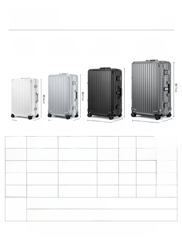 ローミング 2025 新しいアルミフレーム荷物スーツケーストラベルバッグ 20 インチユニセックスハードシェルファッショントレンドポリエステルインテリア