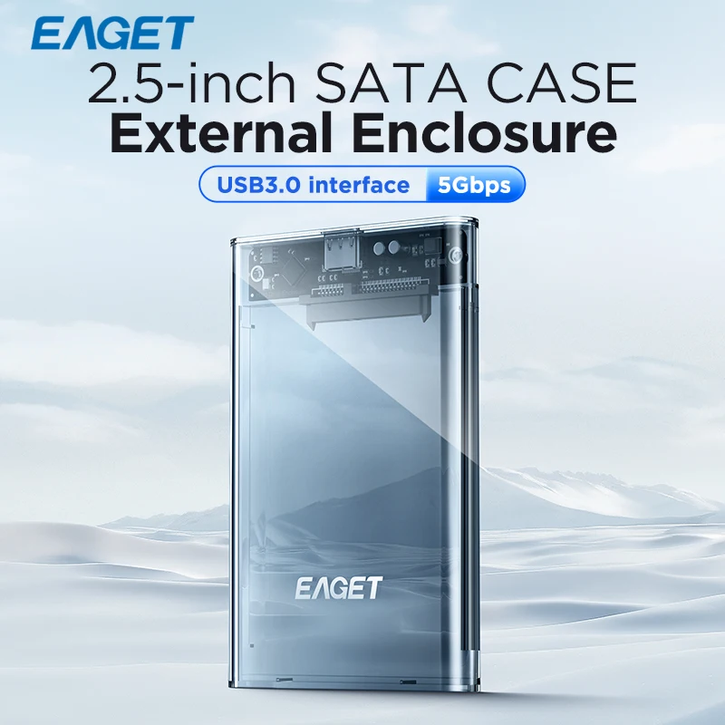 Eaget HDD Case 2.5in SATA to USB 3.0 Hard Drive Enclosure for SSD Disk HDD Box USB C 3.1 Gen 2 Case HD External HDD Enclosure