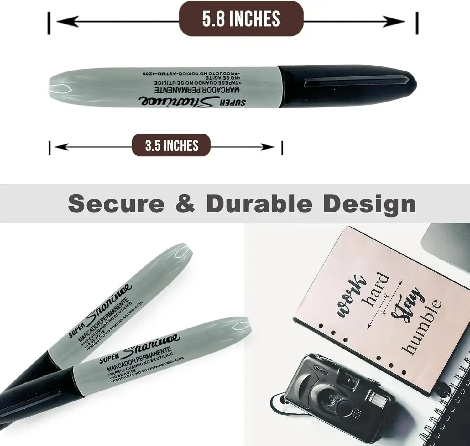 Faux stylo marqueur créatif avec compartiment GNE, diversion de la vue, sans danger pour le bureau à domicile, cacher l'argent du collier, petites objets de valeur, rouge, noir