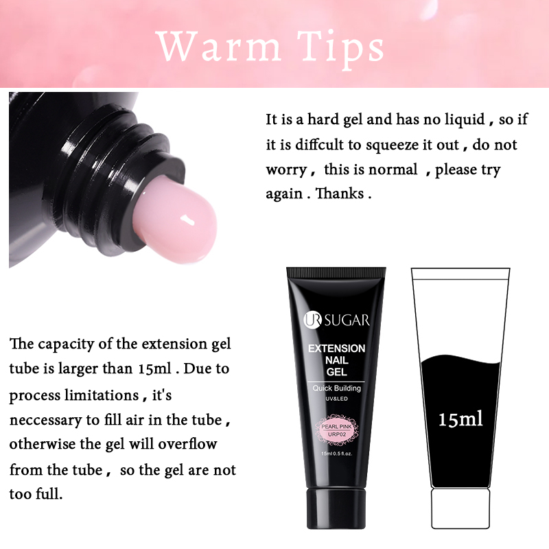 UR SUGAR アクリル UV ジェルエクステンションネイルジェルキットヌードグリッターカラー高速構築ジェルネイルポリッシュすべてマニキュアネイルアートデザイン