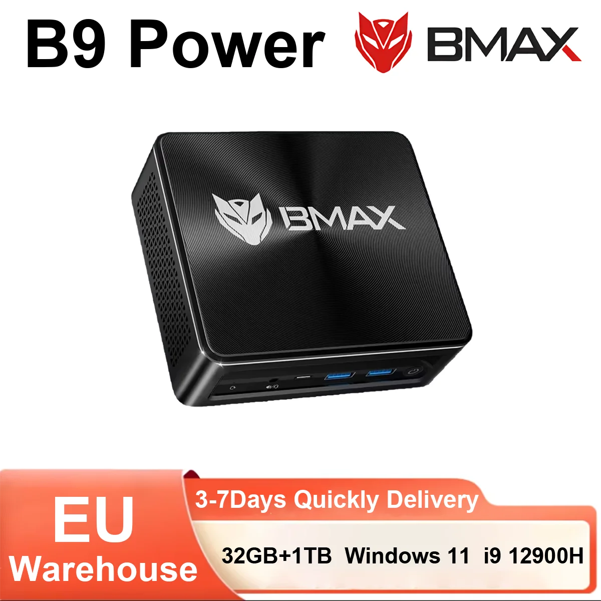 BMAX Mini PC B9 Power 24 GB / 32 GB RAM 1 TB NVMe SSD Intel Core i9 12900HK Windows 11 obsługuje do 4K przy 60 Hz